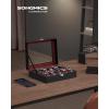 imageSONGMICS Watch Box 12Slot Watch Case Organizer with Large Glass Lid Removable Pillows Gift for Loved Ones Coffee Brown Synthetic Leather Coffee Brown Lining UJWB120KQ01SBlack  Wine Red