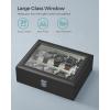 imageSONGMICS Watch Box 12Slot Watch Case Organizer with Large Glass Lid Removable Pillows Gift for Loved Ones Coffee Brown Synthetic Leather Coffee Brown Lining UJWB120KQ01SBlack  Gray