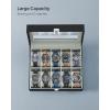 imageSONGMICS Watch Box 12Slot Watch Case Organizer with Large Glass Lid Removable Pillows Gift for Loved Ones Coffee Brown Synthetic Leather Coffee Brown Lining UJWB120KQ01SBlack  Gray