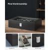 imageSONGMICS Watch Box 12Slot Watch Case Organizer with Large Glass Lid Removable Pillows Gift for Loved Ones Coffee Brown Synthetic Leather Coffee Brown Lining UJWB120KQ01SBlack  Gray