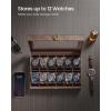 imageSONGMICS Watch Box 12Slot Watch Case Organizer with Large Glass Lid Removable Pillows Gift for Loved Ones Coffee Brown Synthetic Leather Coffee Brown Lining UJWB120KQ01SBrown  Brown