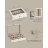 imageSONGMICS Watch Box 12Slot Watch Case Organizer with Large Glass Lid Removable Pillows Gift for Loved Ones Coffee Brown Synthetic Leather Coffee Brown Lining UJWB120KQ01SCloud White  Cappuccino Beige
