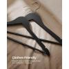 imageSONGMICS Wooden Hangers 20Pack Wood Coat Hangers with Shoulder Notches Swivel Hook NonSlip for Jackets Shirts Suits Natural and Rose Gold UCRW001N01Black  Silver
