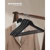 imageSONGMICS Wooden Hangers 20Pack Wood Coat Hangers with Shoulder Notches Swivel Hook NonSlip for Jackets Shirts Suits Natural and Rose Gold UCRW001N01Black  Silver