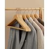 imageSONGMICS Wooden Hangers 20Pack Wood Coat Hangers with Shoulder Notches Swivel Hook NonSlip for Jackets Shirts Suits Natural and Rose Gold UCRW001N01Natural  Rose Gold