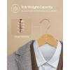 imageSONGMICS Wooden Hangers 20Pack Wood Coat Hangers with Shoulder Notches Swivel Hook NonSlip for Jackets Shirts Suits Natural and Rose Gold UCRW001N01Natural  Rose Gold