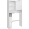 imageVASAGLE Over The Toilet Storage Shelf Bathroom Storage Cabinet with Sliding Door Adjustable Shelves Toilet Paper Holder SpaceSaving Modern 98 x 327 x 669 Inches Cloud White UBTS018W01Cloud White