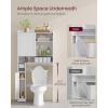 imageVASAGLE Over The Toilet Storage Shelf Bathroom Storage Cabinet with Sliding Door Adjustable Shelves Toilet Paper Holder SpaceSaving Modern 98 x 327 x 669 Inches Cloud White UBTS018W01Cloud White