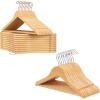 imageSONGMICS 20 Adult Hangers and 20 Kid Hangers Bundle Coat Hangers for Adults and Kids Shoulder Notches Solid Wood Silver and Rose Gold Metal Swivel Hooks UCRW001N01 and UCRW06NL