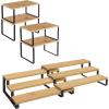 imageSONGMICS 4 Bamboo Shelf Organizers and 2 Spice Racks Bundle 2 Sets of Cabinet Organizers for Kitchen Organization Natural and Black UKCS10NB and UKCS016N01