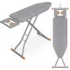 imageSONGMICS Ironing Board Retractable Iron Rest Foldable Iron Board 43 x 13 Inches SpaceSaving Height Adjustable Padded with Cover Hook Midnight Blue ULLB003QP03SDove Gray