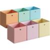 imageSONGMICS Storage Cubes Set of 6 Odorless Foldable Storage Boxes 13 x 13 x 13 Inches Closet Organizers for Shelf Rainbow Storage Bins Colorful Fabric Bins for Bedroom Living Room URFB233XA10Multicolor 1
