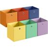 imageSONGMICS Storage Cubes Set of 6 Odorless Foldable Storage Boxes 13 x 13 x 13 Inches Closet Organizers for Shelf Rainbow Storage Bins Colorful Fabric Bins for Bedroom Living Room URFB233XA10Multicolor 3