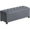 imageSONGMICS Velvet Storage Ottoman Bench Foot Rest with Legs 157 x 43 x 157 Inches End of Bed Bench Storage Chest Load up to 660 lb for Living Room Bedroom Entryway Walnut Brown ULSF089K01Slate Gray