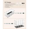 imageSONGMICS Guinea Pig Cage Rabbit Cage Small Animal Playpen with Waterproof Mat Top and Side Door 20 Panels 484 x 248 x 163 Inches Ink Black ULPI012BH01492L x 248W x 165H