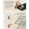 imageSONGMICS Guinea Pig Cage Rabbit Cage Small Animal Playpen with Waterproof Mat Top and Side Door 20 Panels 484 x 248 x 163 Inches Ink Black ULPI012BH01484L x 248W x 163H