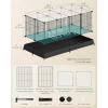 imageSONGMICS Guinea Pig Cage Rabbit Cage Small Animal Playpen with Waterproof Mat Top and Side Door 20 Panels 484 x 248 x 163 Inches Ink Black ULPI012BH01484L x 248W x 163H