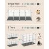imageSONGMICS Guinea Pig Cage Rabbit Cage Small Animal Playpen with Waterproof Mat Top and Side Door 20 Panels 484 x 248 x 163 Inches Ink Black ULPI012BH01492L x 248W x 165H