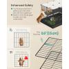 imageSONGMICS Guinea Pig Cage Rabbit Cage Small Animal Playpen with Waterproof Mat Top and Side Door 20 Panels 484 x 248 x 163 Inches Ink Black ULPI012BH01366L x 248W x 242H