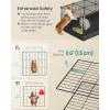 imageSONGMICS Guinea Pig Cage Rabbit Cage Small Animal Playpen with Waterproof Mat Top and Side Door 20 Panels 484 x 248 x 163 Inches Ink Black ULPI012BH01484L x 248W x 163H