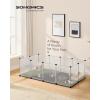 imageSONGMICS Guinea Pig Cage Rabbit Cage Small Animal Playpen with Waterproof Mat Top and Side Door 20 Panels 484 x 248 x 163 Inches Ink Black ULPI012BH01492L x 248W x 165H