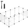 imageSONGMICS Guinea Pig Cage Rabbit Cage Small Animal Playpen with Waterproof Mat Top and Side Door 20 Panels 484 x 248 x 163 Inches Ink Black ULPI012BH01492L x 248W x 165H