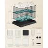 imageSONGMICS Guinea Pig Cage Rabbit Cage Small Animal Playpen with Waterproof Mat Top and Side Door 20 Panels 484 x 248 x 163 Inches Ink Black ULPI012BH01366L x 248W x 242H