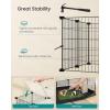 imageSONGMICS Guinea Pig Cage Rabbit Cage Small Animal Playpen with Waterproof Mat Top and Side Door 20 Panels 484 x 248 x 163 Inches Ink Black ULPI012BH01484L x 248W x 163H