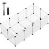 imageSONGMICS Guinea Pig Cage Rabbit Cage Small Animal Playpen with Waterproof Mat Top and Side Door 20 Panels 484 x 248 x 163 Inches Ink Black ULPI012BH01563 x 287 x 181