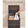 imageSONGMICS 2Section Laundry Hamper with Lid 29 Gal 110L PE Rattan Laundry Basket with Removable Washable Liners for Bedroom amp Living Room Goose Yellow ULCB222YE01Chestnut Brown