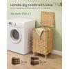 imageSONGMICS 2Section Laundry Hamper with Lid 29 Gal 110L PE Rattan Laundry Basket with Removable Washable Liners for Bedroom amp Living Room Goose Yellow ULCB222YE01Goose Yellow