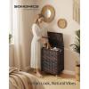 imageSONGMICS 2Section Laundry Hamper with Lid 29 Gal 110L PE Rattan Laundry Basket with Removable Washable Liners for Bedroom amp Living Room Goose Yellow ULCB222YE01Chestnut Brown