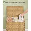 imageSONGMICS 2Section Laundry Hamper with Lid 29 Gal 110L PE Rattan Laundry Basket with Removable Washable Liners for Bedroom amp Living Room Goose Yellow ULCB222YE01Goose Yellow