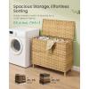 imageSONGMICS 2Section Laundry Hamper with Lid 29 Gal 110L PE Rattan Laundry Basket with Removable Washable Liners for Bedroom amp Living Room Goose Yellow ULCB222YE01Goose Yellow