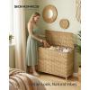 imageSONGMICS 2Section Laundry Hamper with Lid 29 Gal 110L PE Rattan Laundry Basket with Removable Washable Liners for Bedroom amp Living Room Goose Yellow ULCB222YE01Goose Yellow