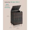 imageSONGMICS 2Section Laundry Hamper with Lid 29 Gal 110L PE Rattan Laundry Basket with Removable Washable Liners for Bedroom amp Living Room Goose Yellow ULCB222YE01Chestnut Brown