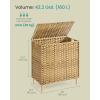 imageSONGMICS 2Section Laundry Hamper with Lid 29 Gal 110L PE Rattan Laundry Basket with Removable Washable Liners for Bedroom amp Living Room Goose Yellow ULCB222YE01Goose Yellow