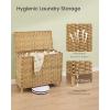imageSONGMICS 2Section Laundry Hamper with Lid 29 Gal 110L PE Rattan Laundry Basket with Removable Washable Liners for Bedroom amp Living Room Goose Yellow ULCB222YE01Goose Yellow