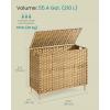 imageSONGMICS 2Section Laundry Hamper with Lid 29 Gal 110L PE Rattan Laundry Basket with Removable Washable Liners for Bedroom amp Living Room Goose Yellow ULCB222YE01Goose Yellow