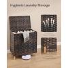 imageSONGMICS 2Section Laundry Hamper with Lid 29 Gal 110L PE Rattan Laundry Basket with Removable Washable Liners for Bedroom amp Living Room Goose Yellow ULCB222YE01Chestnut Brown