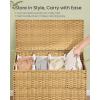 imageSONGMICS 2Section Laundry Hamper with Lid 29 Gal 110L PE Rattan Laundry Basket with Removable Washable Liners for Bedroom amp Living Room Goose Yellow ULCB222YE01Goose Yellow