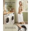 imageSONGMICS 2Section Laundry Hamper with Lid 29 Gal 110L PE Rattan Laundry Basket with Removable Washable Liners for Bedroom amp Living Room Goose Yellow ULCB222YE01Goose Yellow