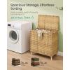 imageSONGMICS 2Section Laundry Hamper with Lid 29 Gal 110L PE Rattan Laundry Basket with Removable Washable Liners for Bedroom amp Living Room Goose Yellow ULCB222YE01Goose Yellow