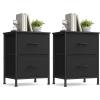 imageSONGMICS BELLAH Collection  Dressers for Bedroom Chest of Drawers Nightstands 2 Drawers Storage Organizer Unit Closet Entryway Set of 2 Modern Cloud White and Snow White ULGS112WH03SInk Black  Ebony Black