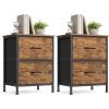 imageSONGMICS BELLAH Collection  Dressers for Bedroom Chest of Drawers Nightstands 2 Drawers Storage Organizer Unit Closet Entryway Set of 2 Modern Cloud White and Snow White ULGS112WH03SRustic Brown  Ink Black