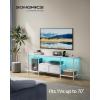 imageSONGMICS BELLAH Collection  TV Stand with Power Outlets and Lights Entertainment Center Media Console for TVs Up to 70 Inches Living Room Shelves Drawers Modern Ink Black ULGS420B101SCloud White