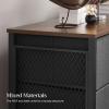 imageSONGMICS BELLAH Collection  TV Stand with Power Outlets and Lights Entertainment Center Media Console for TVs Up to 70 Inches Living Room Shelves Drawers Modern Ink Black ULGS420B101SRustic Brown