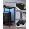 imageSONGMICS BELLAH Collection  TV Stand with Power Outlets and Lights Entertainment Center Media Console for TVs Up to 70 Inches Living Room Shelves Drawers Modern Ink Black ULGS420B101SInk Black