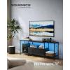 imageSONGMICS BELLAH Collection  TV Stand with Power Outlets and Lights Entertainment Center Media Console for TVs Up to 70 Inches Living Room Shelves Drawers Modern Ink Black ULGS420B101SInk Black