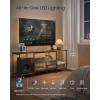 imageSONGMICS BELLAH Collection  TV Stand with Power Outlets and Lights Entertainment Center Media Console for TVs Up to 70 Inches Living Room Shelves Drawers Modern Ink Black ULGS420B101SRustic Brown